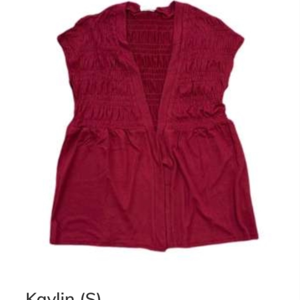 Lularoe Burgundy sweater vest capped sleeves Spring 2022 inventory “Kaylin “